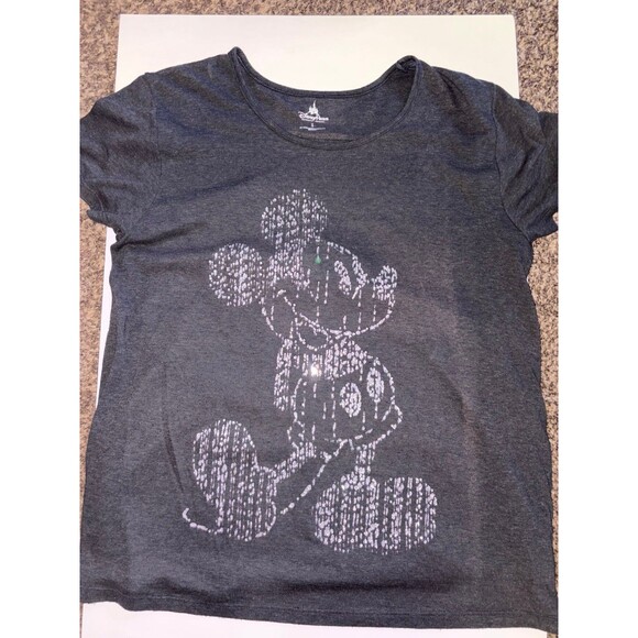 Walt Disney Park Authentic Disney Bling Mickey Mouse Woman’s Size Large Tshirt A - Picture 1 of 1